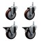 Service Caster 5 Inch Maroon Polyurethane 38 Inch Threaded Stem Caster Set 2 Brakes SCC SCC-TS20S514-PPUB-MRN-381615-2-PLB-2 - alternate 1